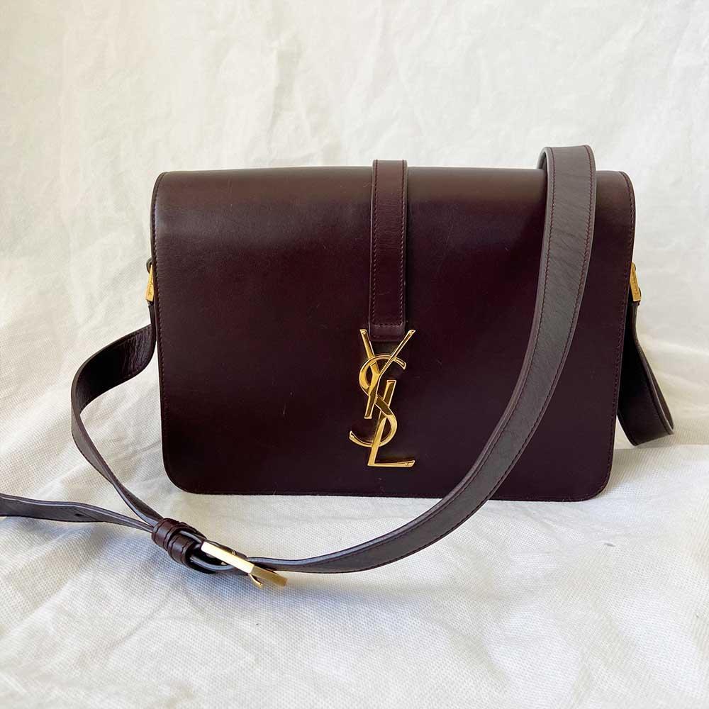 Saint Laurent Burgundy Leather Medium Monogram Université Flap Bag - BOPF | Business of Preloved Fashion