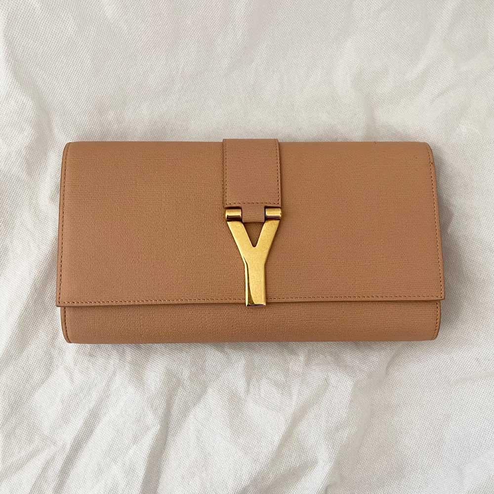Saint Laurent nude Y flap clutch - BOPF | Business of Preloved Fashion