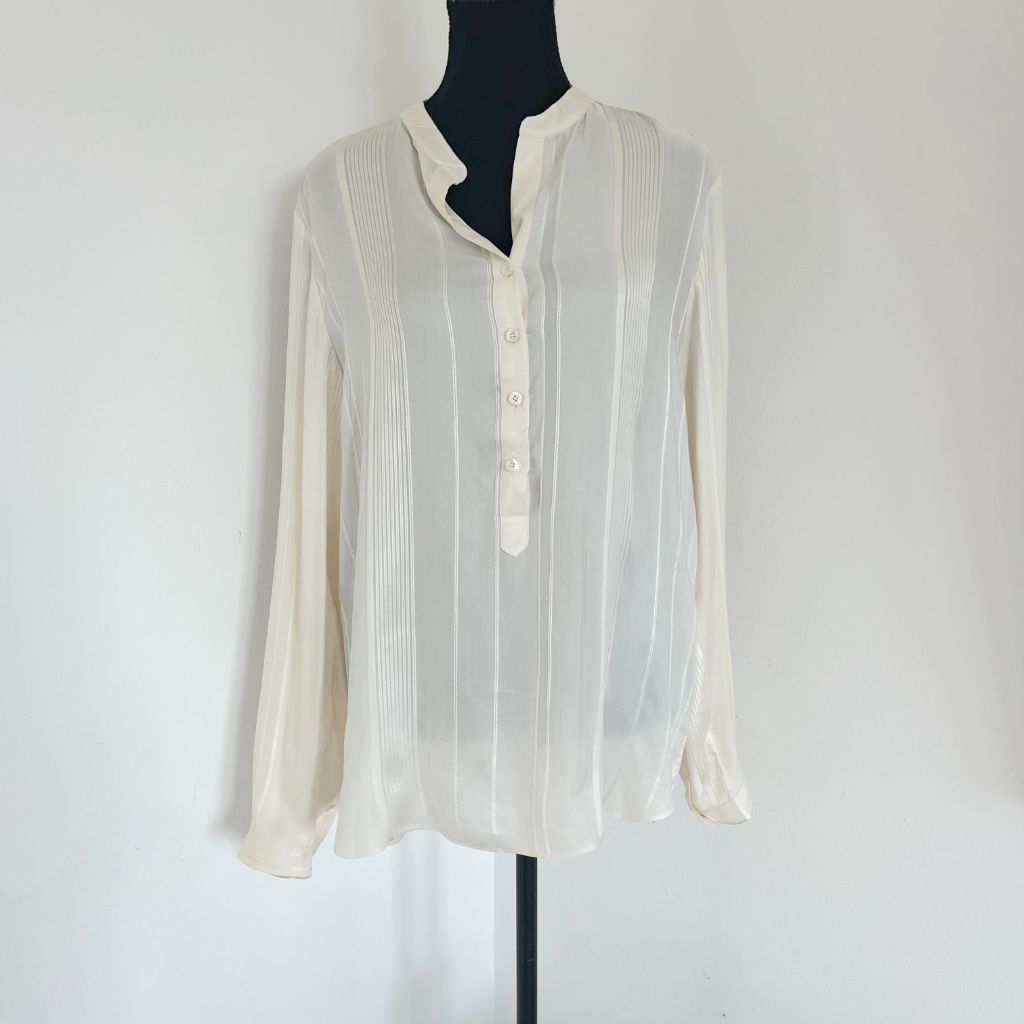 Stella McCartney Beige Silky Button Down Blouse - BOPF | Business of Preloved Fashion