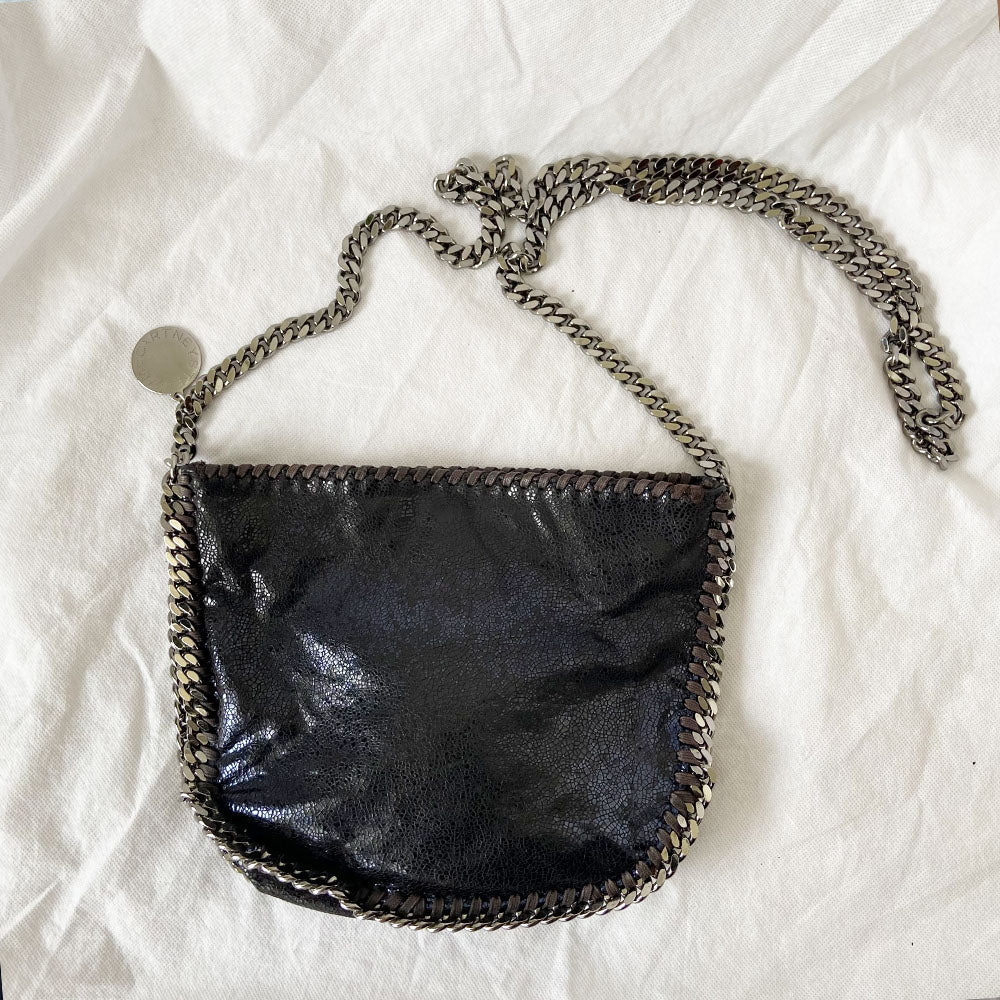 Stella McCartney Black Faux Leather Crossbody Medium Bag - BOPF | Business of Preloved Fashion