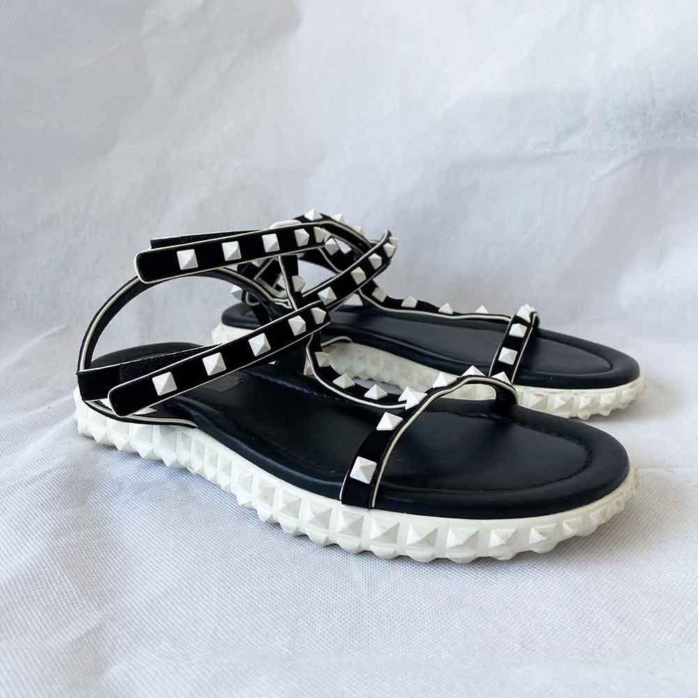 Valentino Garavani Flat Rockstud Flatform Sandal, 40 - BOPF | Business of Preloved Fashion