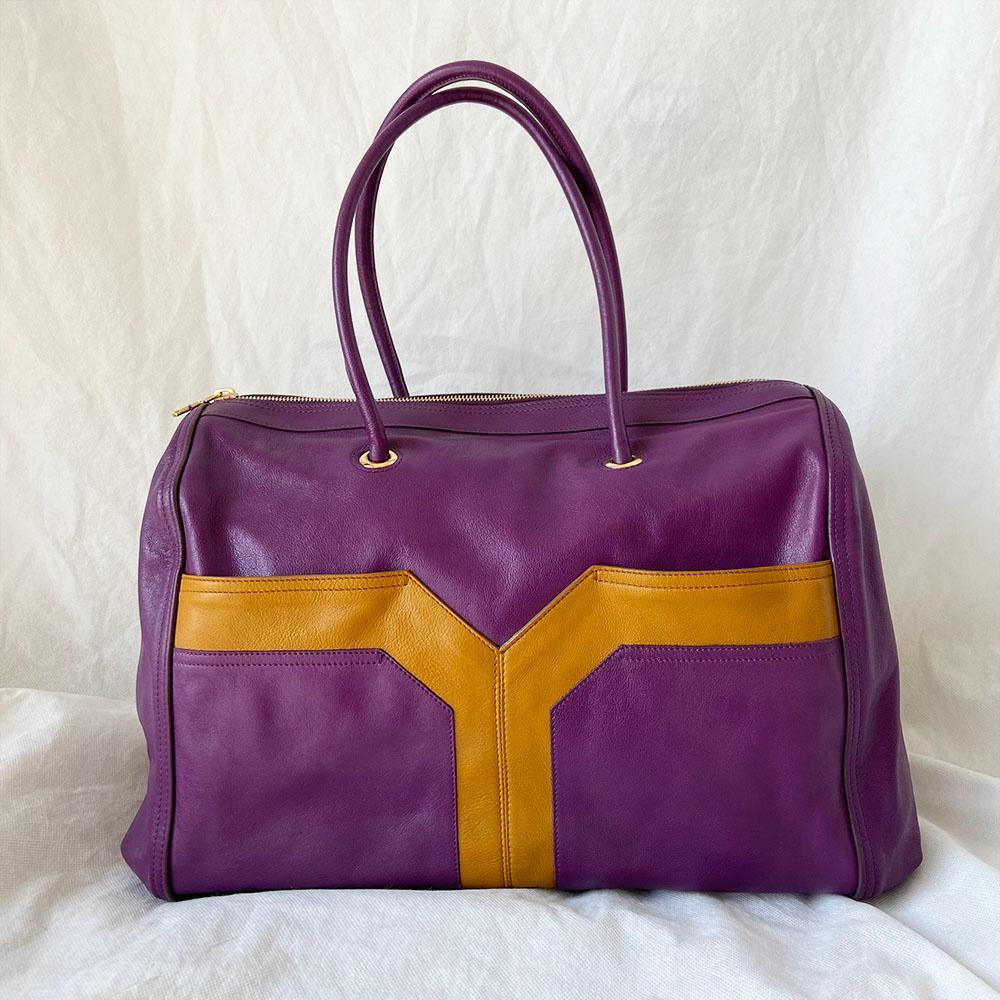 Yves Saint Laurent Purple Leather Lucky Chyc Bowler Bag - BOPF | Business of Preloved Fashion