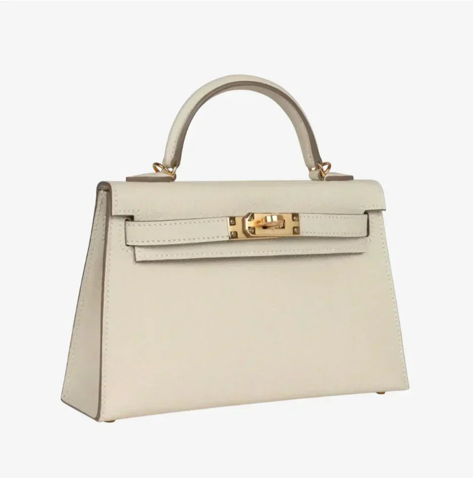 Hermès Mini Kelly in Craie Epsom leather with gold hardware