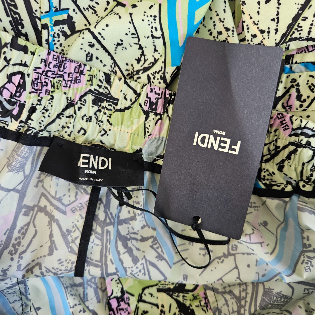 Fendi Green Map Print shorts, size 50