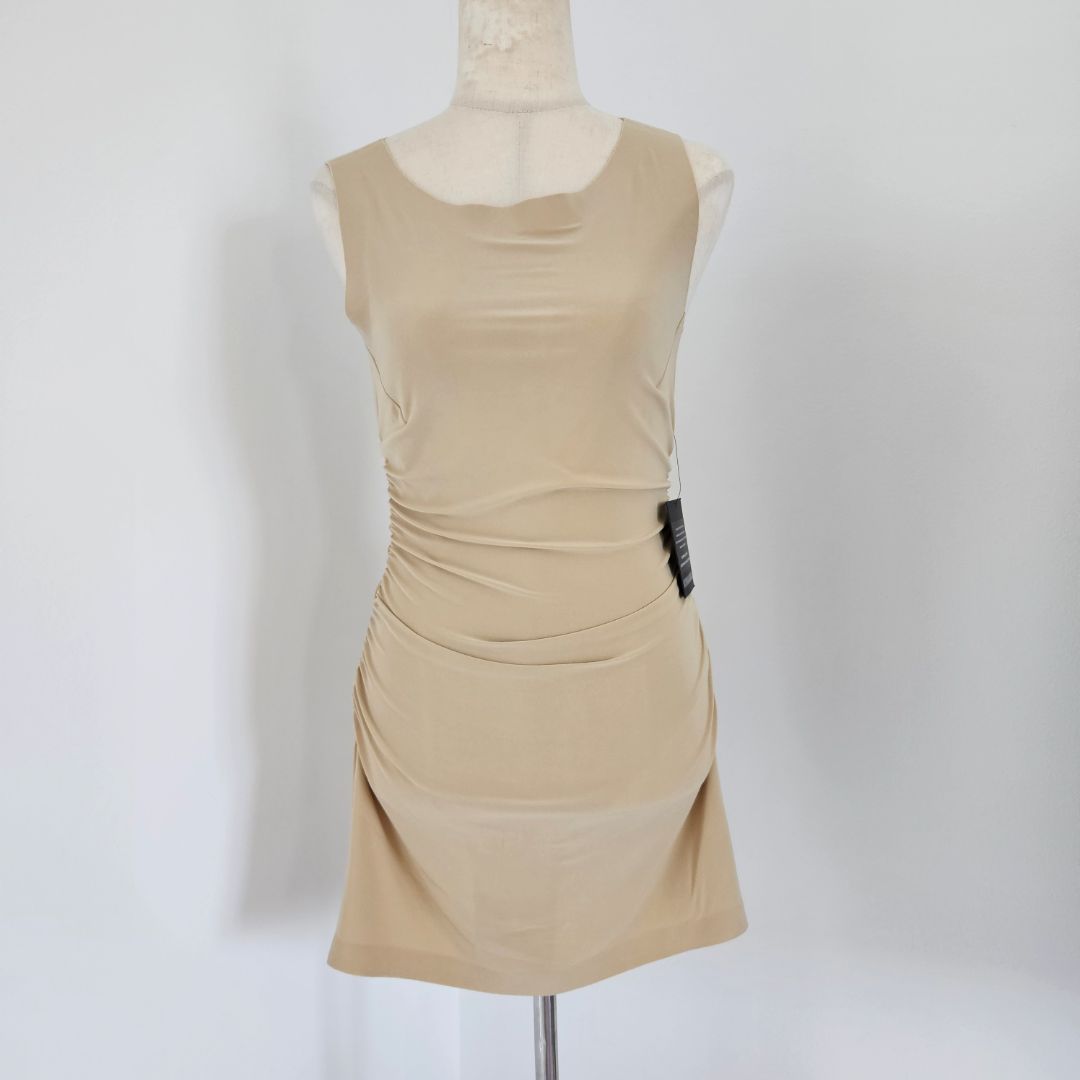 Norma Kamali Sand Sleeveless Pickleball Mini Dress