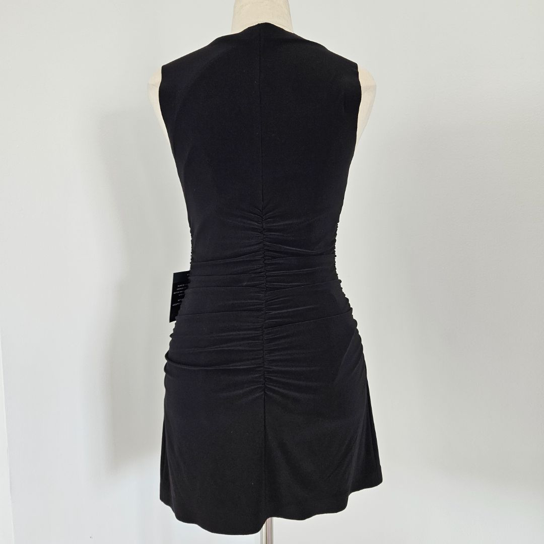Norma Kamali Ruched stretch-jersey black mini dress - BOPF | Business of Preloved Fashion Norma Kamali Ruched stretch-jersey black mini dress - BOPF | Business of Preloved Fashion