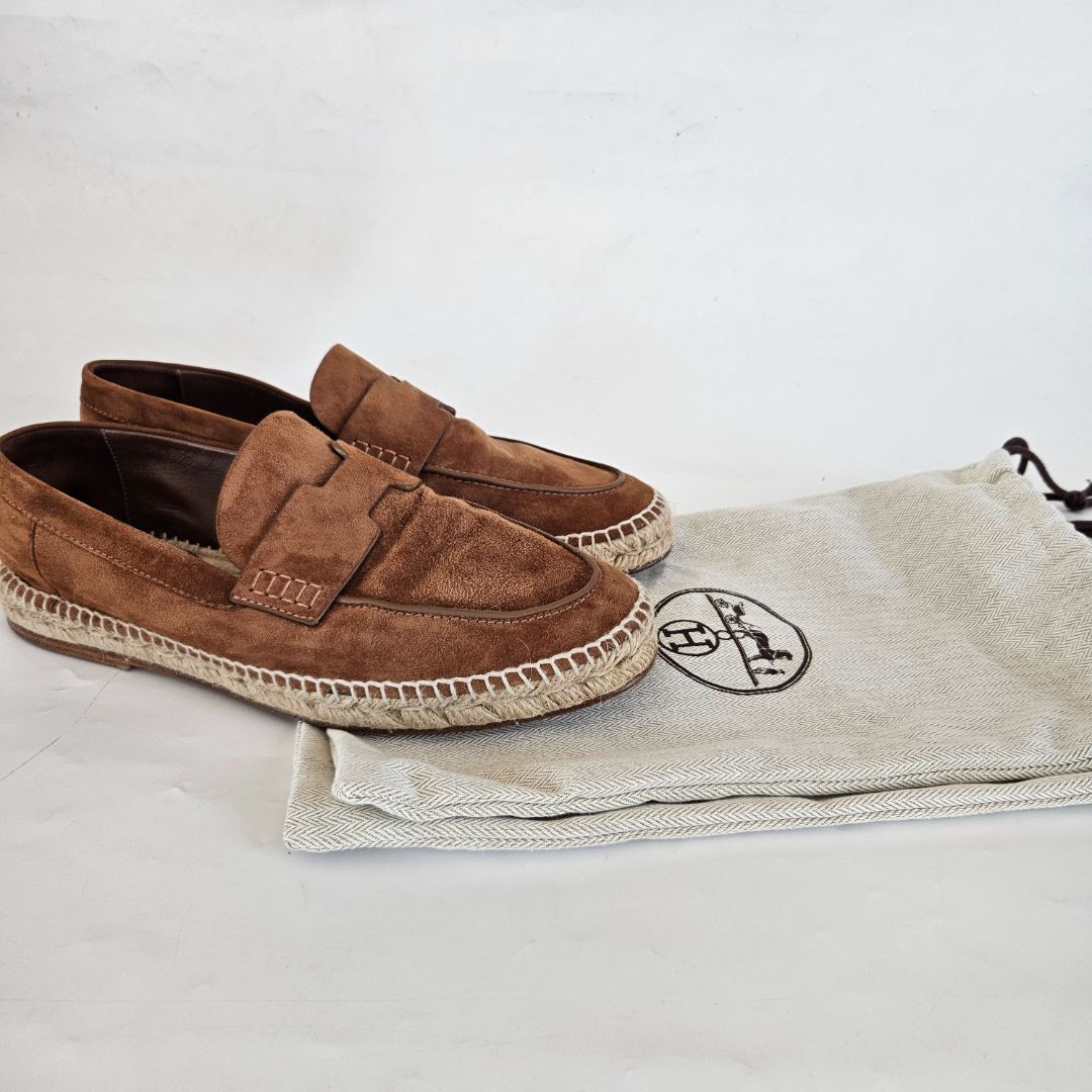 Hermès Brown Espadrille in suede goatskin, 40
