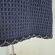 Chanel 15A Salzburg Braid trim navy blue tweed mini skirt