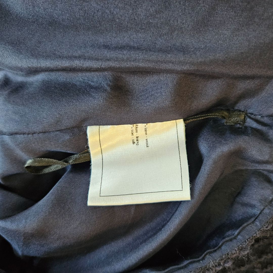 Chanel 15A Salzburg Braid trim navy blue tweed mini skirt