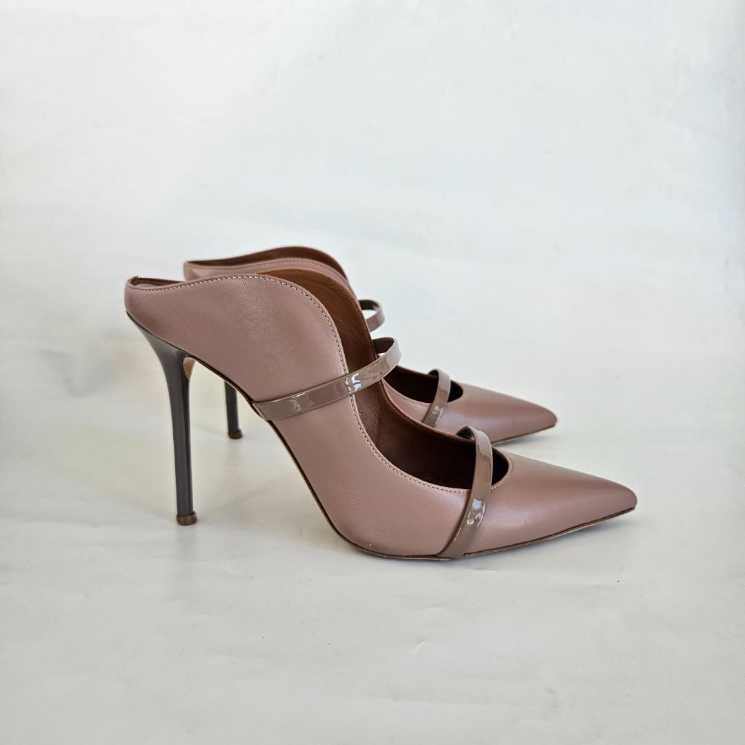 Malone Souliers Nude Maureen 70 Mules in Nappa Leather
