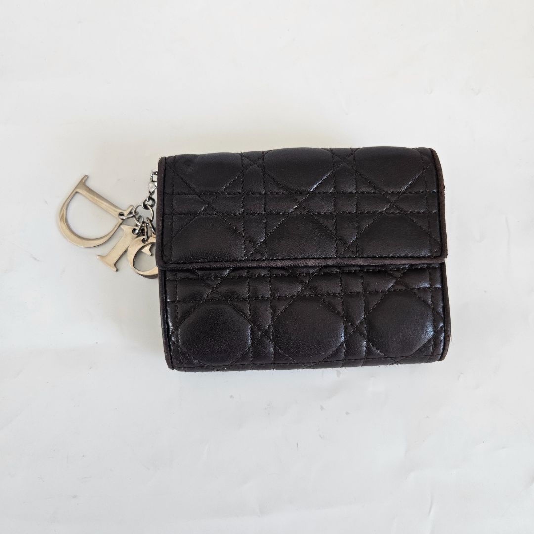 Dior Brown Cannage flap Wallet
