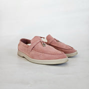 Loro Piana Pink Suede Summer Charm Loafer, 37.5