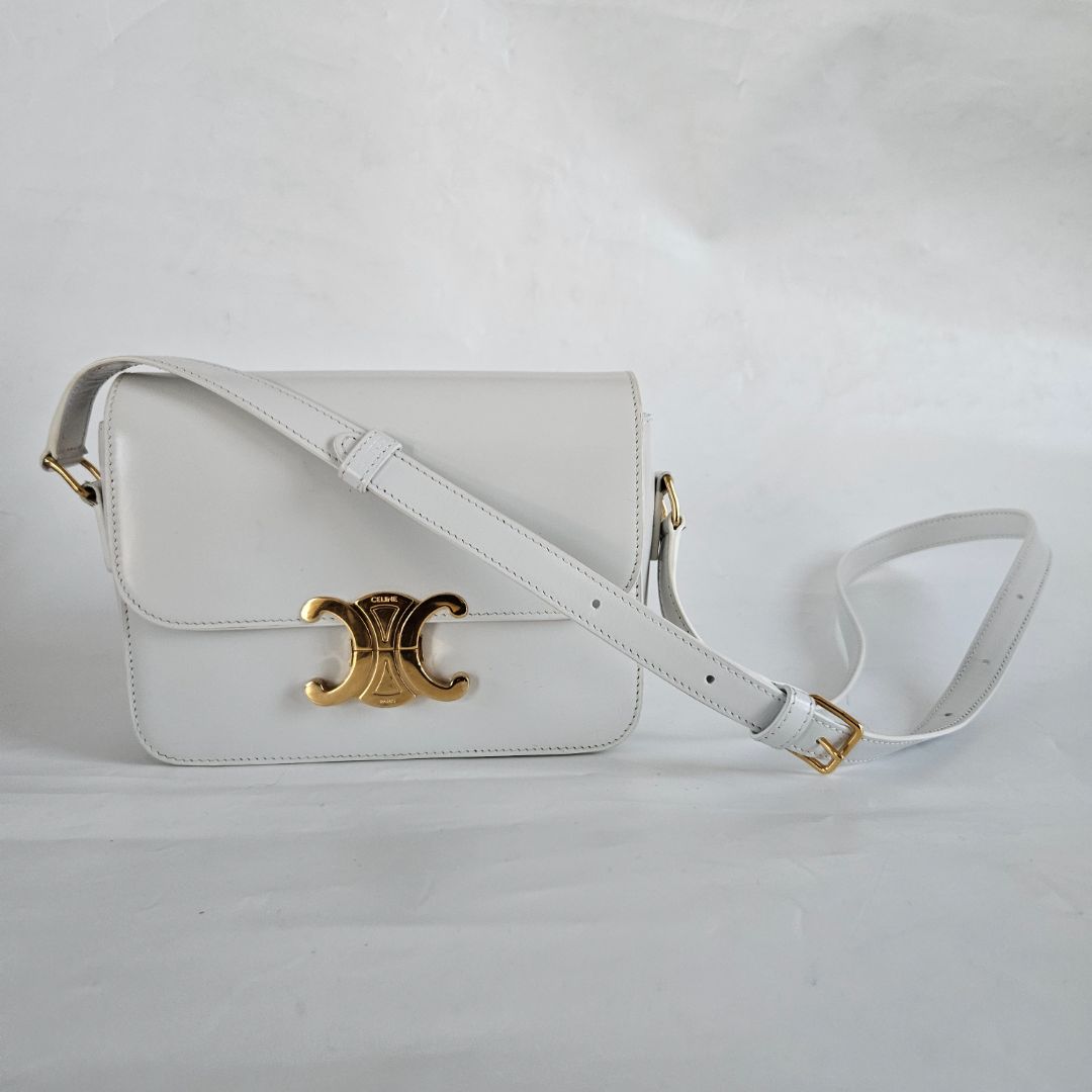 Celine Shiny White Teen Triomphe Bag - BOPF | Business of