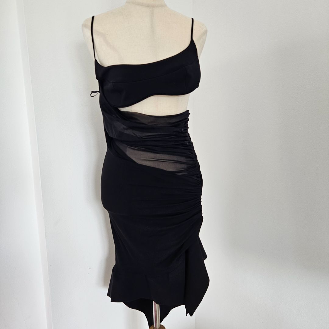 Mugler black dress cutout ruched side - BOPF | Business of Preloved Fashion Mugler black dress cutout ruched side - BOPF | Business of Preloved Fashion
