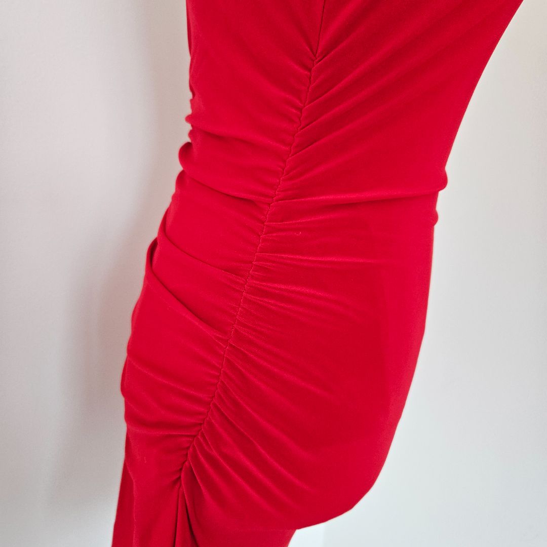 Norma Kamali Ruched stretch-jersey red mini dress - BOPF | Business of Preloved Fashion Norma Kamali Ruched stretch-jersey red mini dress - BOPF | Business of Preloved Fashion