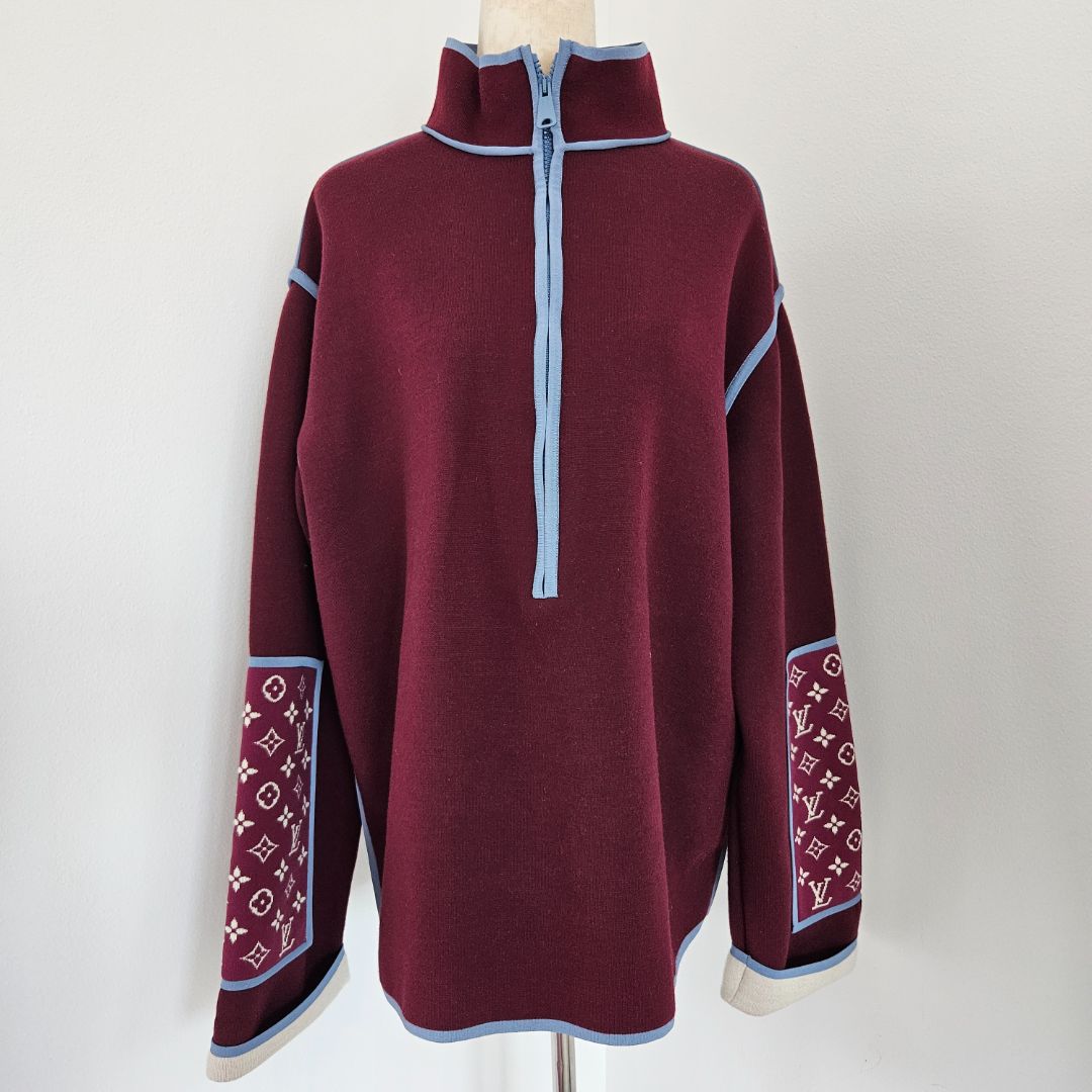 Louis Vuitton Graphic Trim Pullover Burgundy
