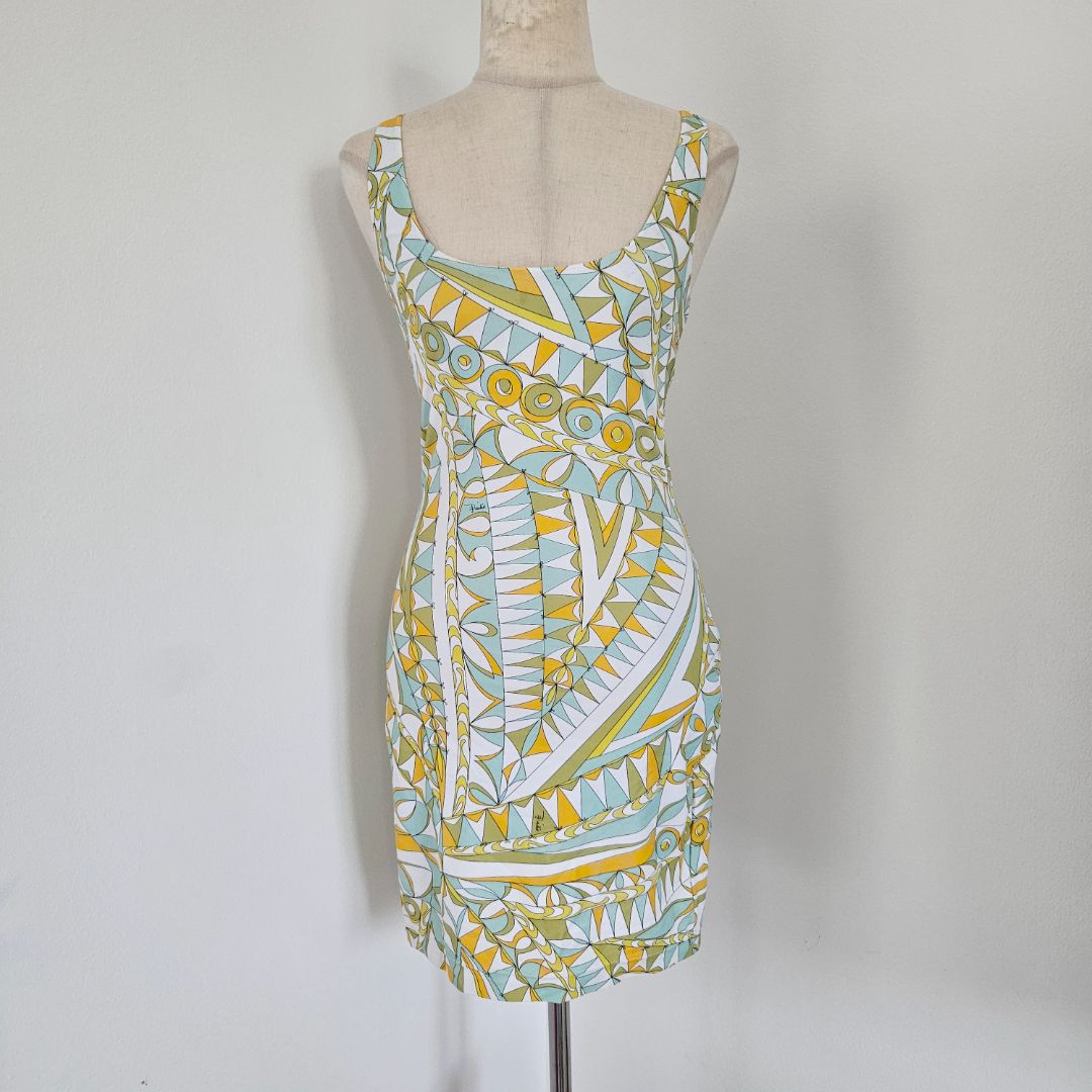 Emilio Pucci Yellow, Green Printed Dress