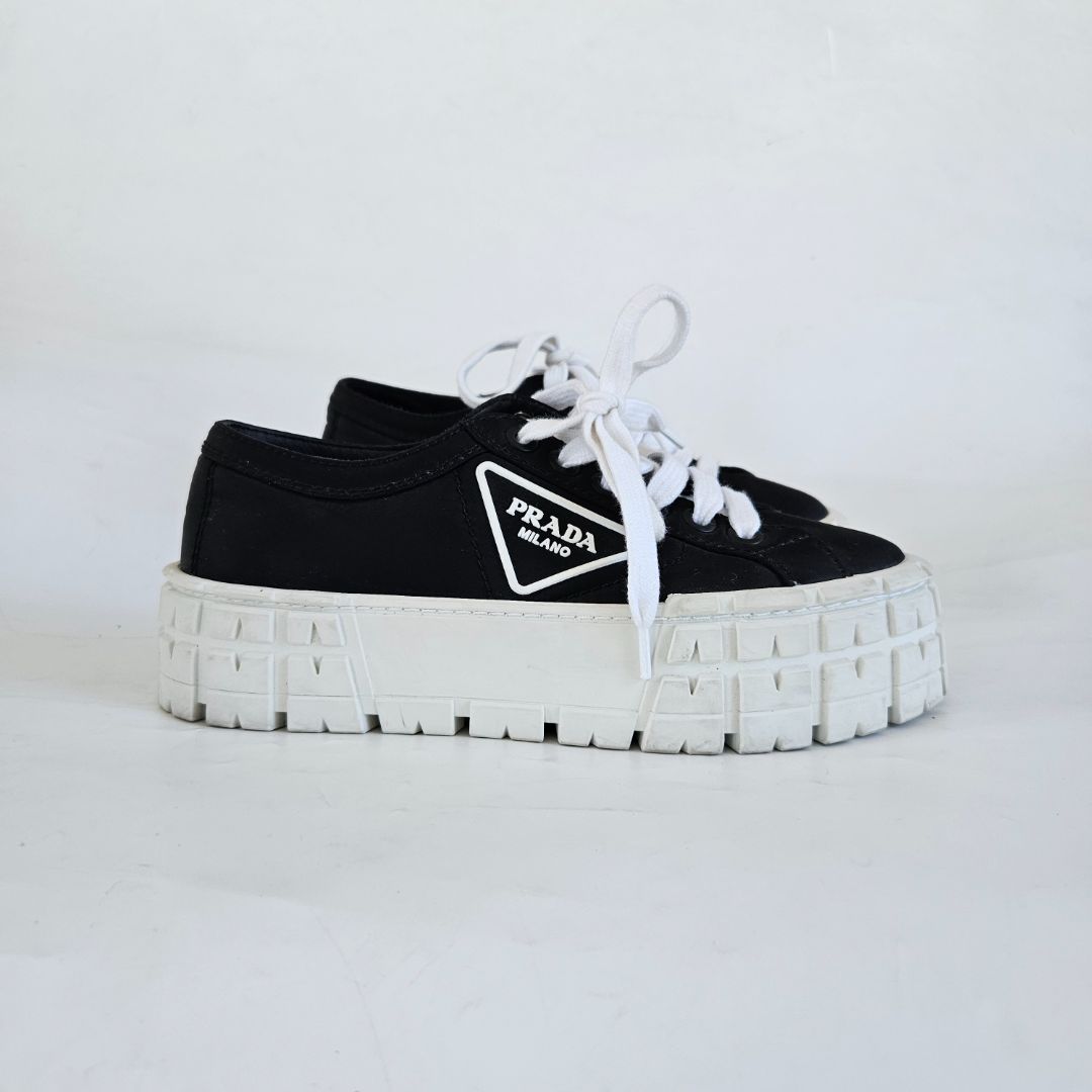 Prada Double Wheel low-top black sneakers, 37