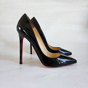 Christian Louboutin Black Patent Leather Pigalle Pumps, 39