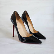 Christian Louboutin Black Patent Leather Pigalle Pumps, 39