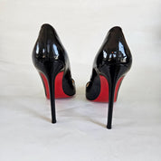 Christian Louboutin Black Patent Leather Pigalle Pumps, 39