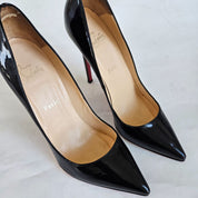 Christian Louboutin Black Patent Leather Pigalle Pumps, 39