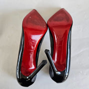 Christian Louboutin Black Patent Leather Pigalle Pumps, 39