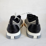 Hermès White/Black Knit Fabric and Suede C-Addict Sneakers, 43