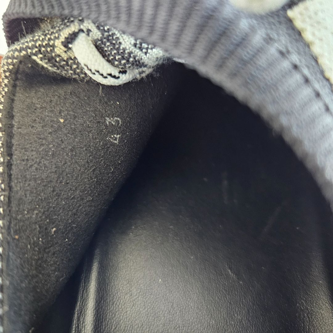 Hermès White/Black Knit Fabric and Suede C-Addict Sneakers, 43