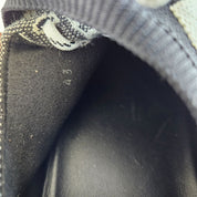Hermès White/Black Knit Fabric and Suede C-Addict Sneakers, 43