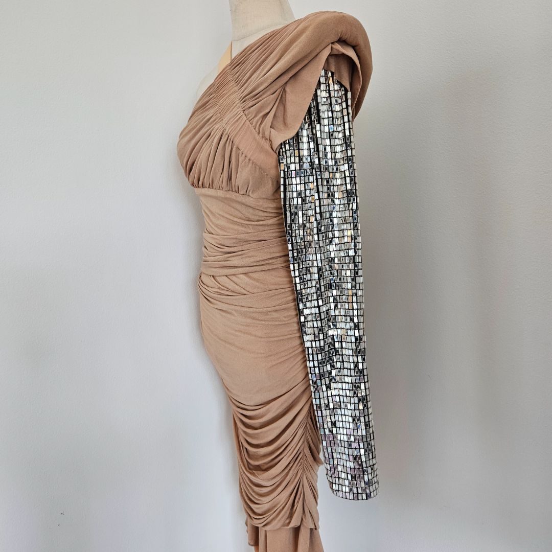 one shoulder disco dress Disco One Shoulder Ring Dress