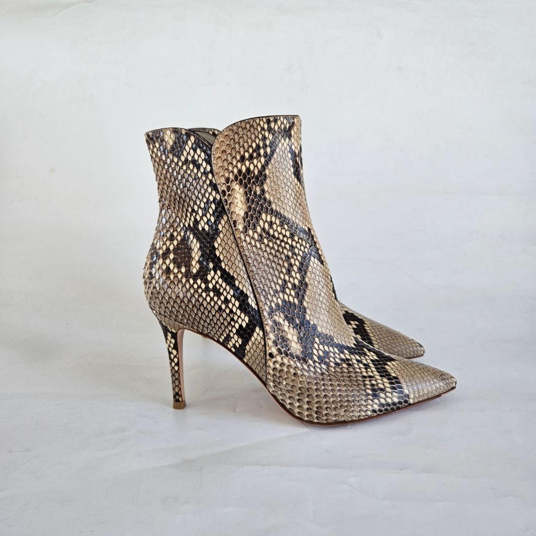Gianvito Rossi python ankle high bootie, 37
