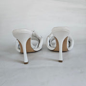 Bottega Veneta White Quilted Leather Lido Slide Sandals, 37.5