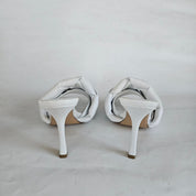 Bottega Veneta White Quilted Leather Lido Slide Sandals, 37.5