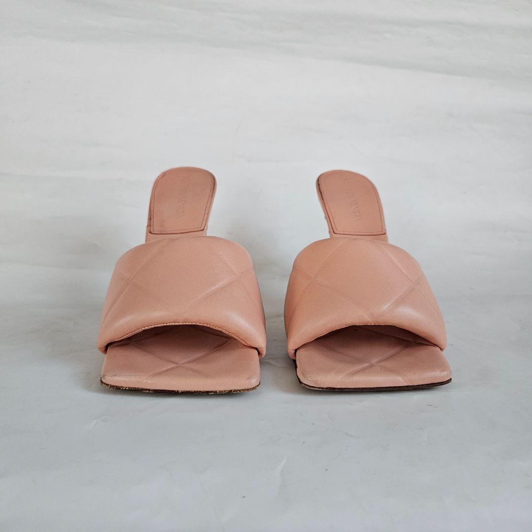 Bottega Veneta Quilted Leather Open Toe Slide Sandals, 37 BOPF