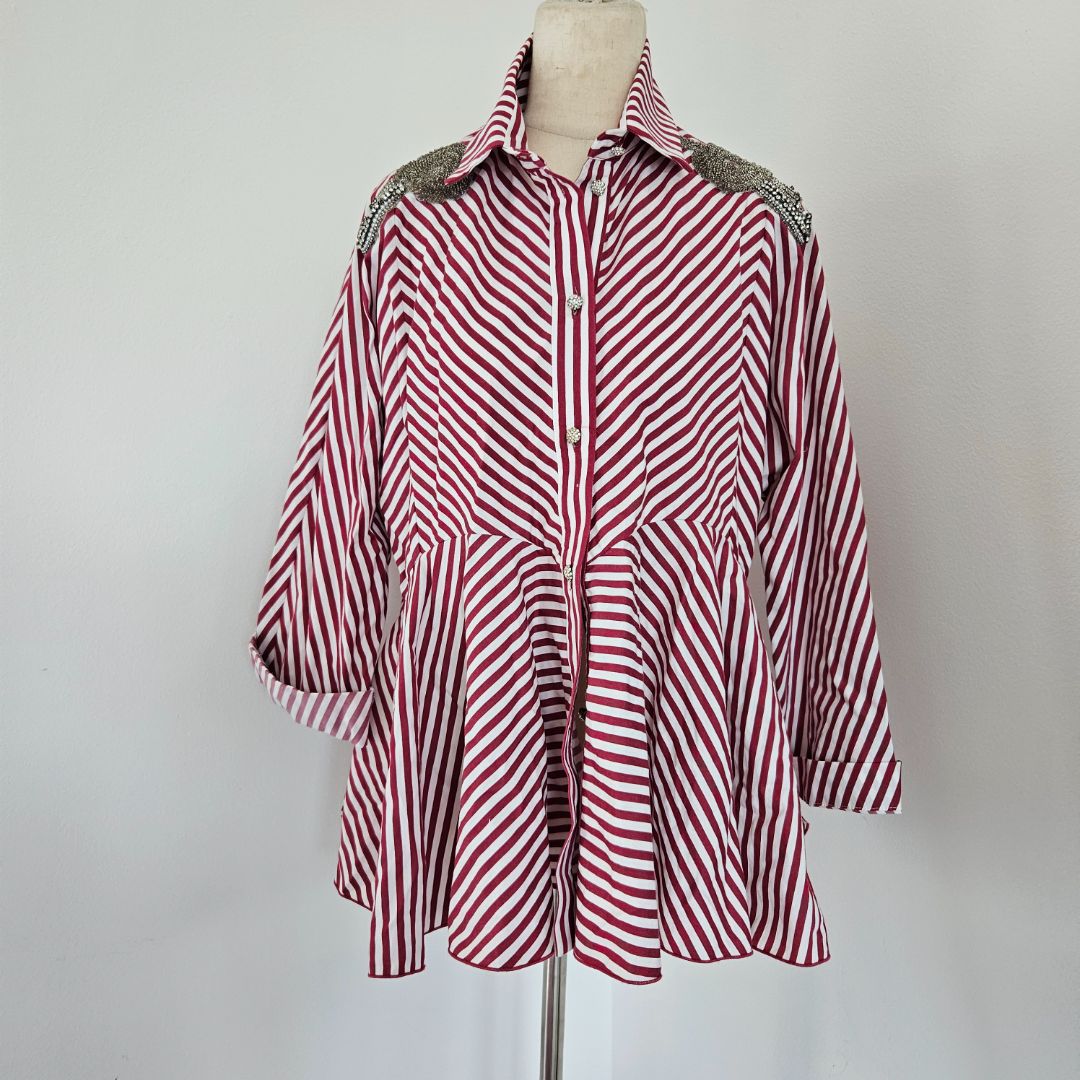 Antonio Marras striped white and red top