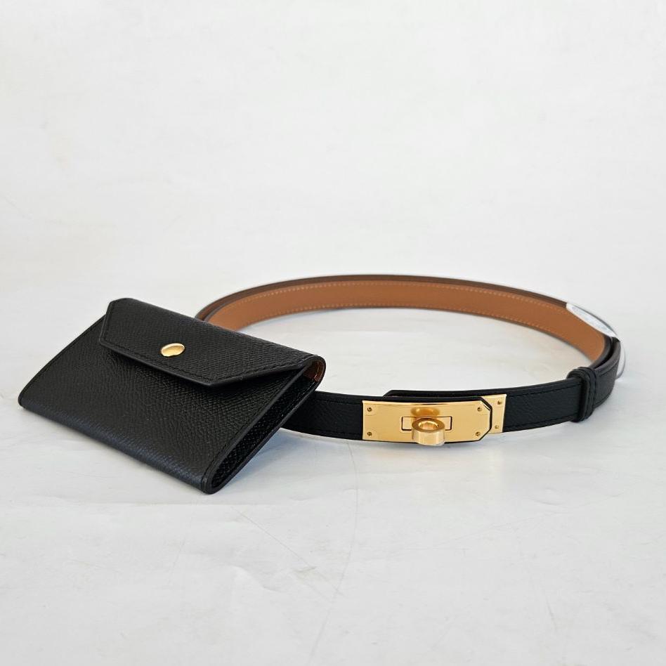 Hermès Kelly Pocket 18 belt Noir with gold hardware BOPF Business of Preloved Fashion