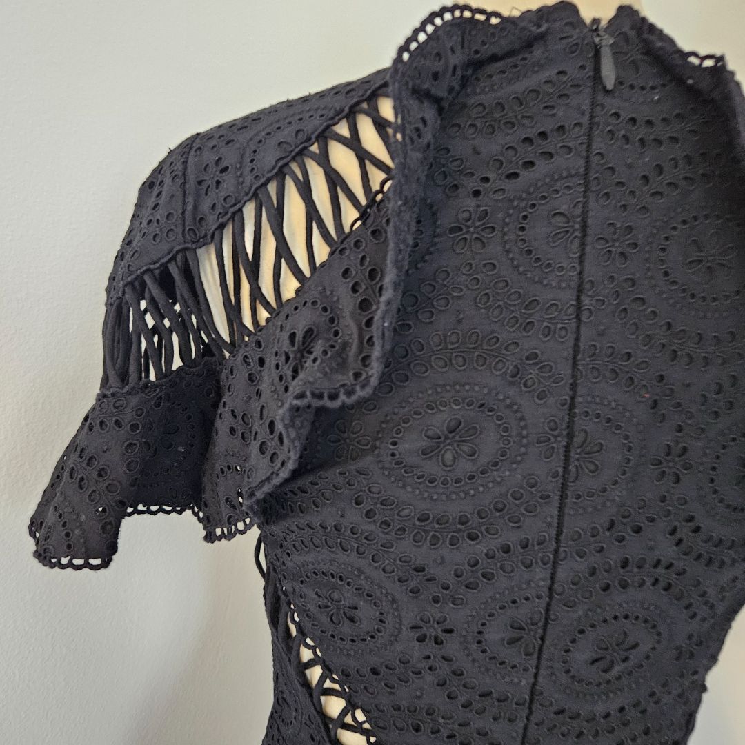 Zimmermann Black Embroidered Mini dress - BOPF | Business of Preloved Fashion Zimmermann Black Embroidered Mini dress - BOPF | Business of Preloved Fashion
