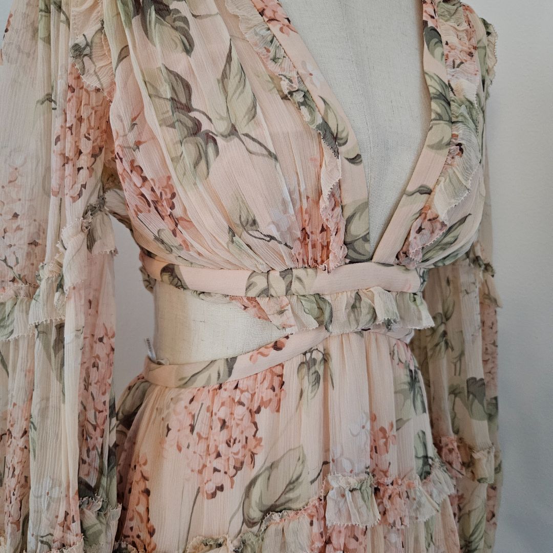 zimmermann pink silk dress Silk mid-length dress