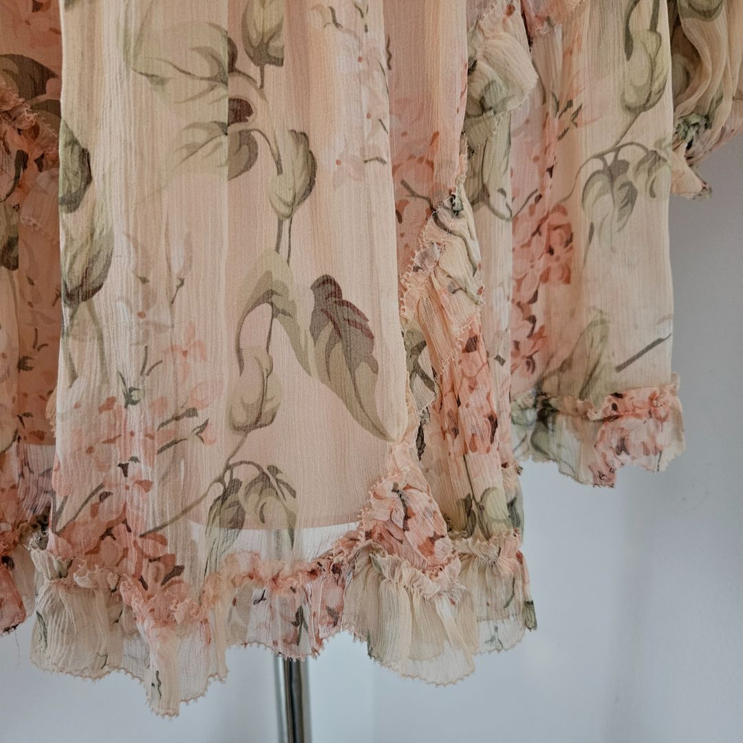 Zimmermann pink floral cut out silk dress - BOPF Zimmermann pink floral cut out silk dress - BOPF