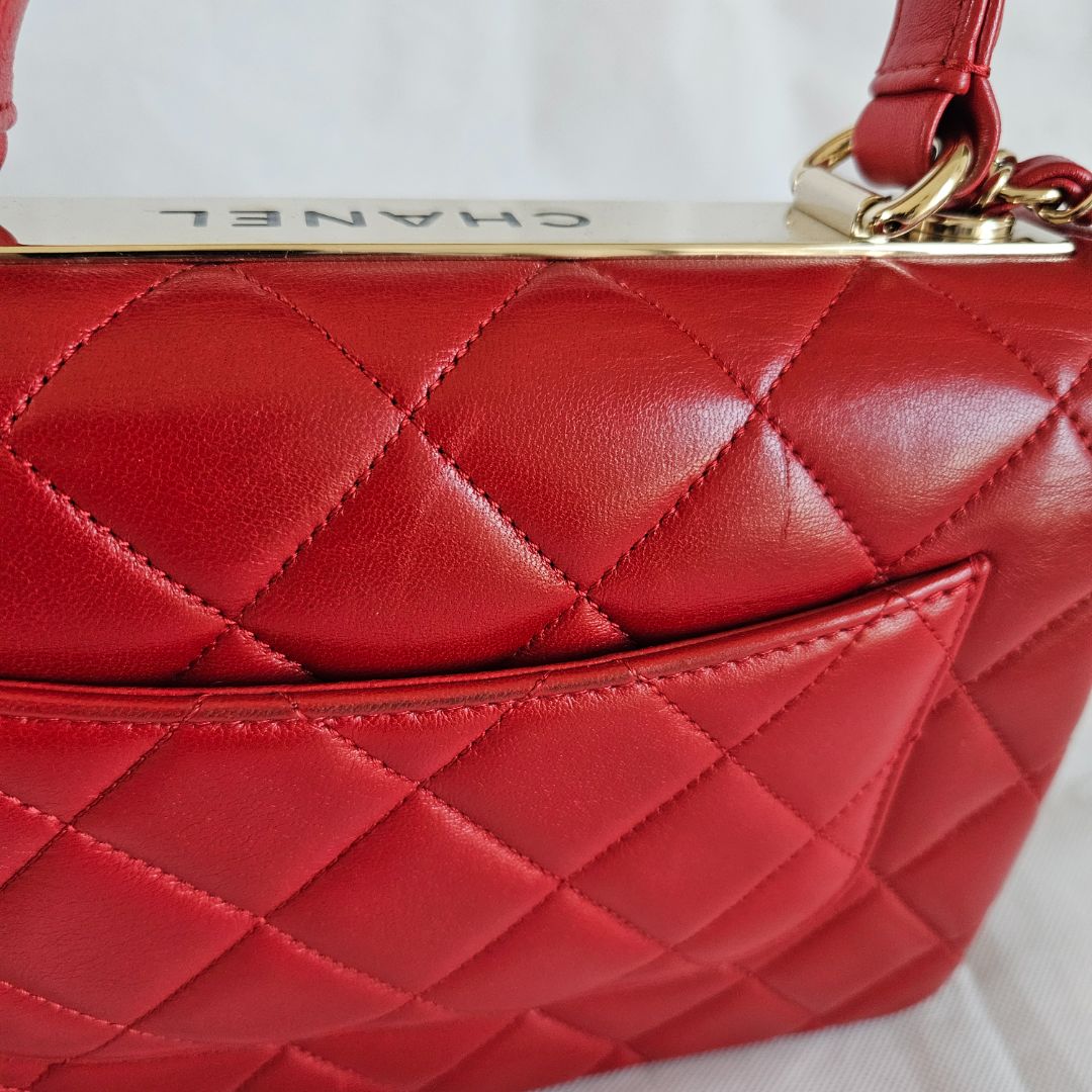 Chanel Trendy CC Red Quilted Top Handle Bag - BOPF | Business of