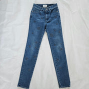 Chanel Blue Skinny Embossed Jeans