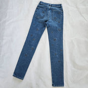 Chanel Blue Skinny Embossed Jeans