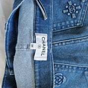 Chanel Blue Skinny Embossed Jeans