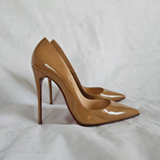 Christian Louboutin Nude Patent Leather So Kate Pumps, 37.5