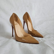 Christian Louboutin Nude Patent Leather So Kate Pumps, 37.5
