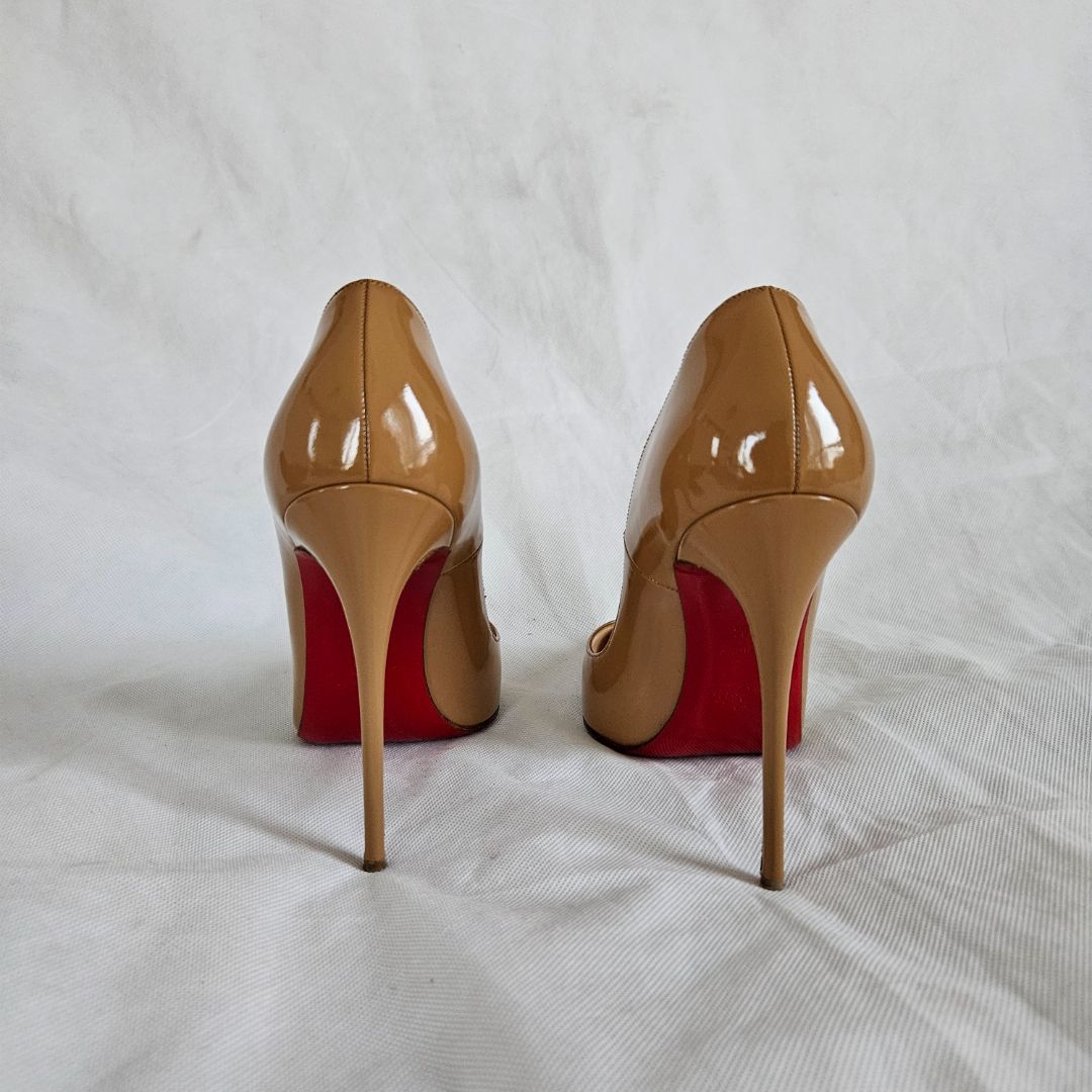 Christian Louboutin Nude Patent Leather So Kate Pumps, 37.5