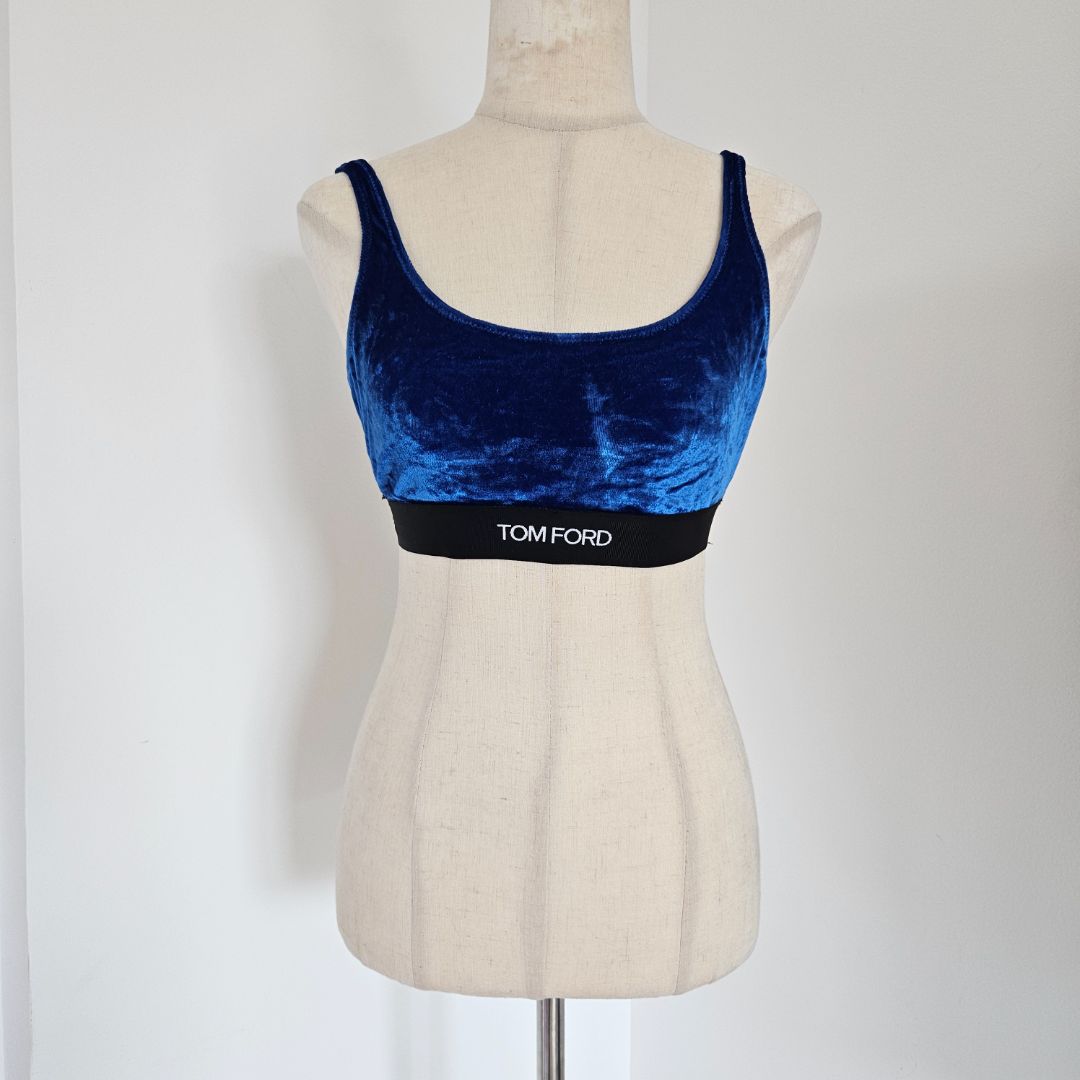 Tom Ford Blue Velvet Logo Band Bra