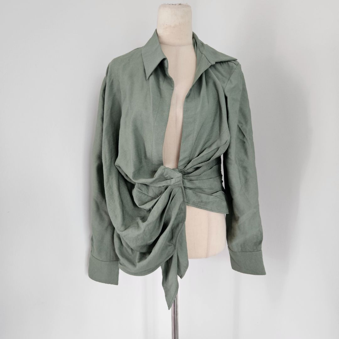 Jacquemus Green La Raphia shirt