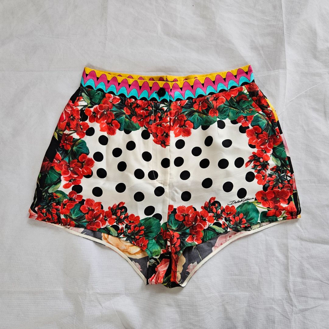 Dolce & Gabbana Floral Printed Silk Shorts